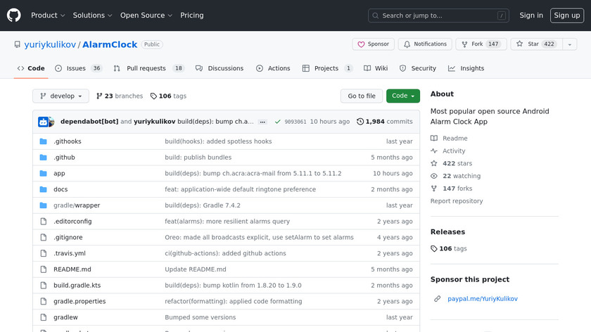 Simple Alarm Clock Landing Page