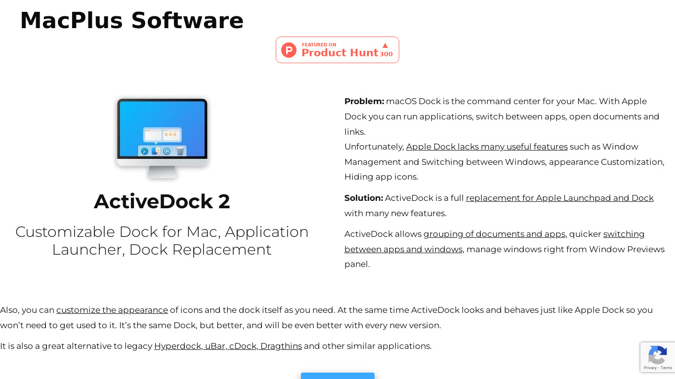ActiveDock Landing page