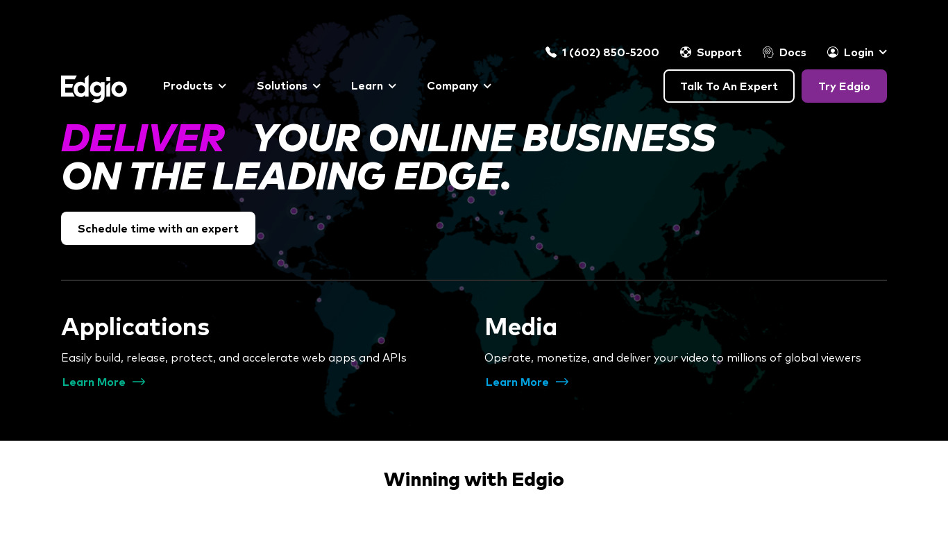 Edgio Landing page