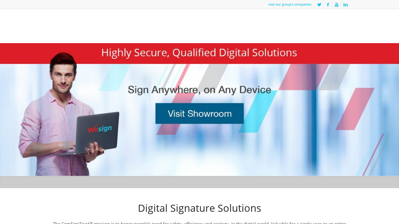 ComSignTrust Landing page