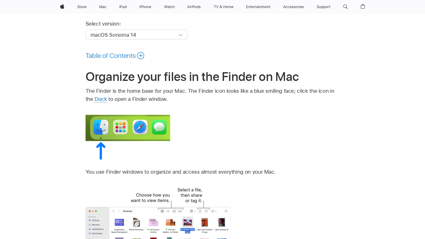 OSX Finder Landing page