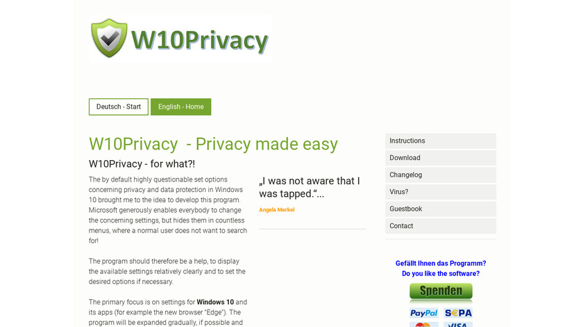 W10Privacy Landing Page
