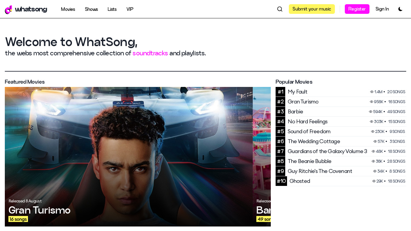 WhatSong Landing page