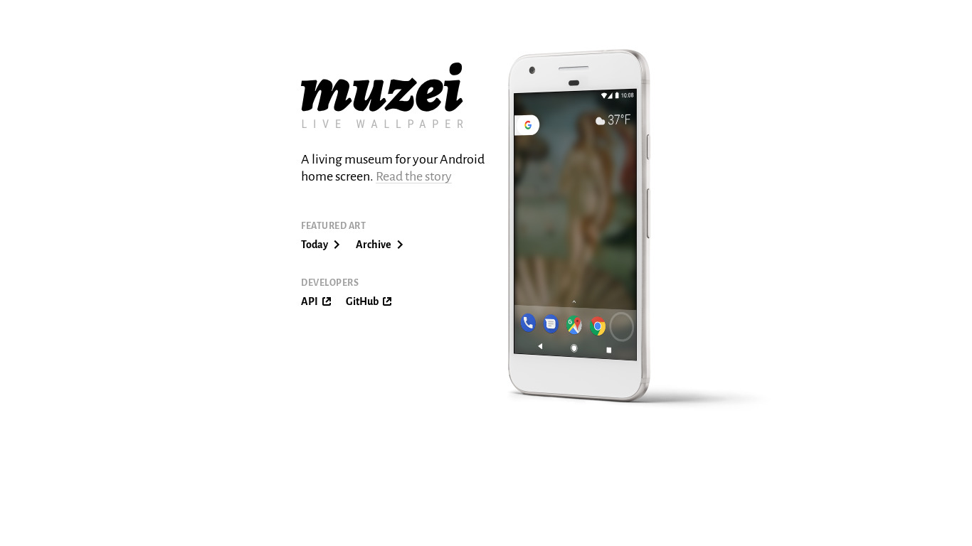 Muzei Landing page
