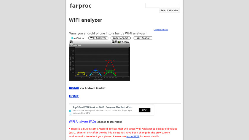 Wifi Analyzer Landing Page