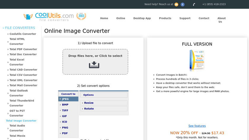 Online Image Converter Landing Page
