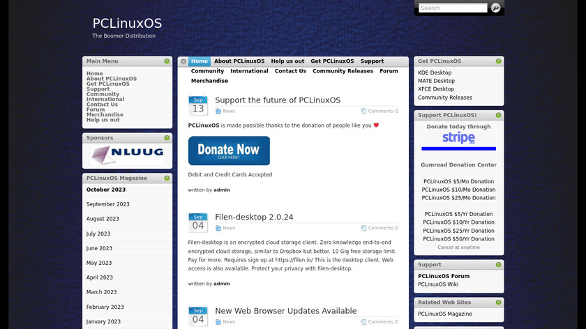 PCLinuxOS Landing Page