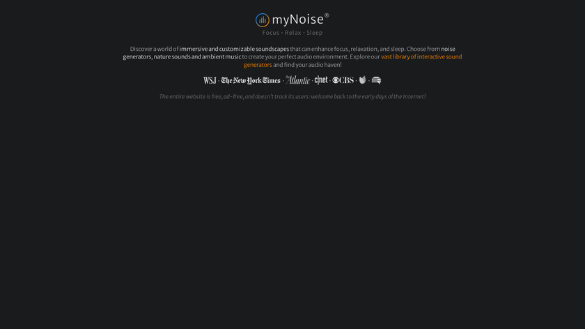 MyNoise Landing Page