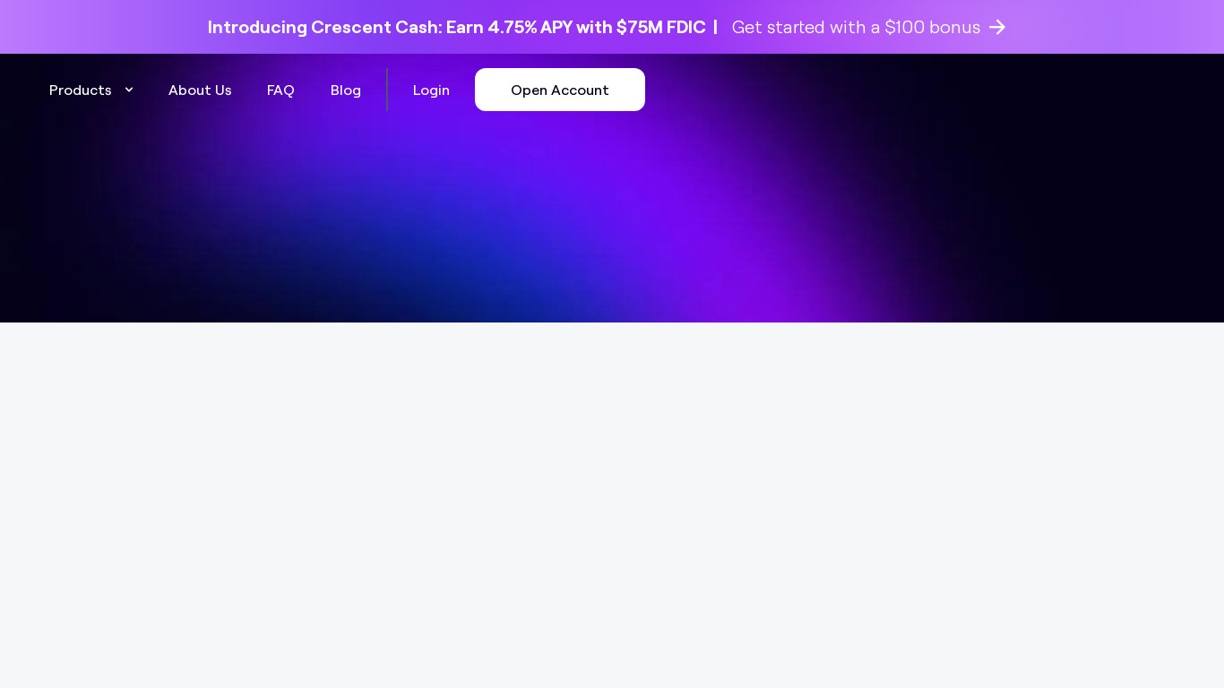 Crescent for Business Landing page