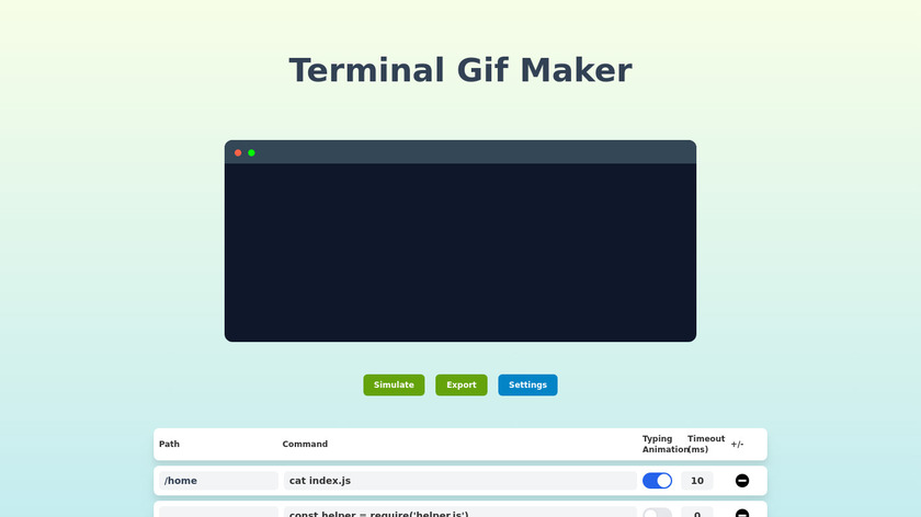 Terminal Gif Maker Landing Page