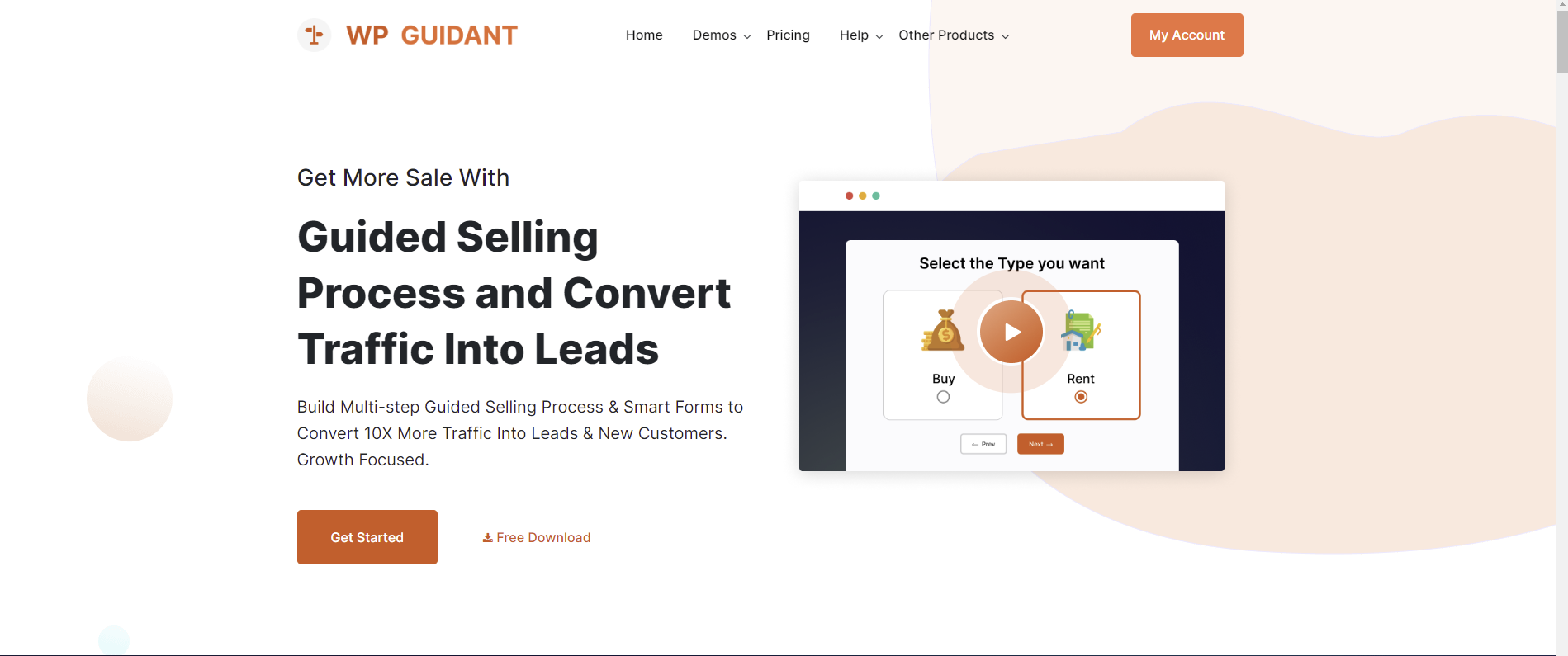 WP Guidant Landing page