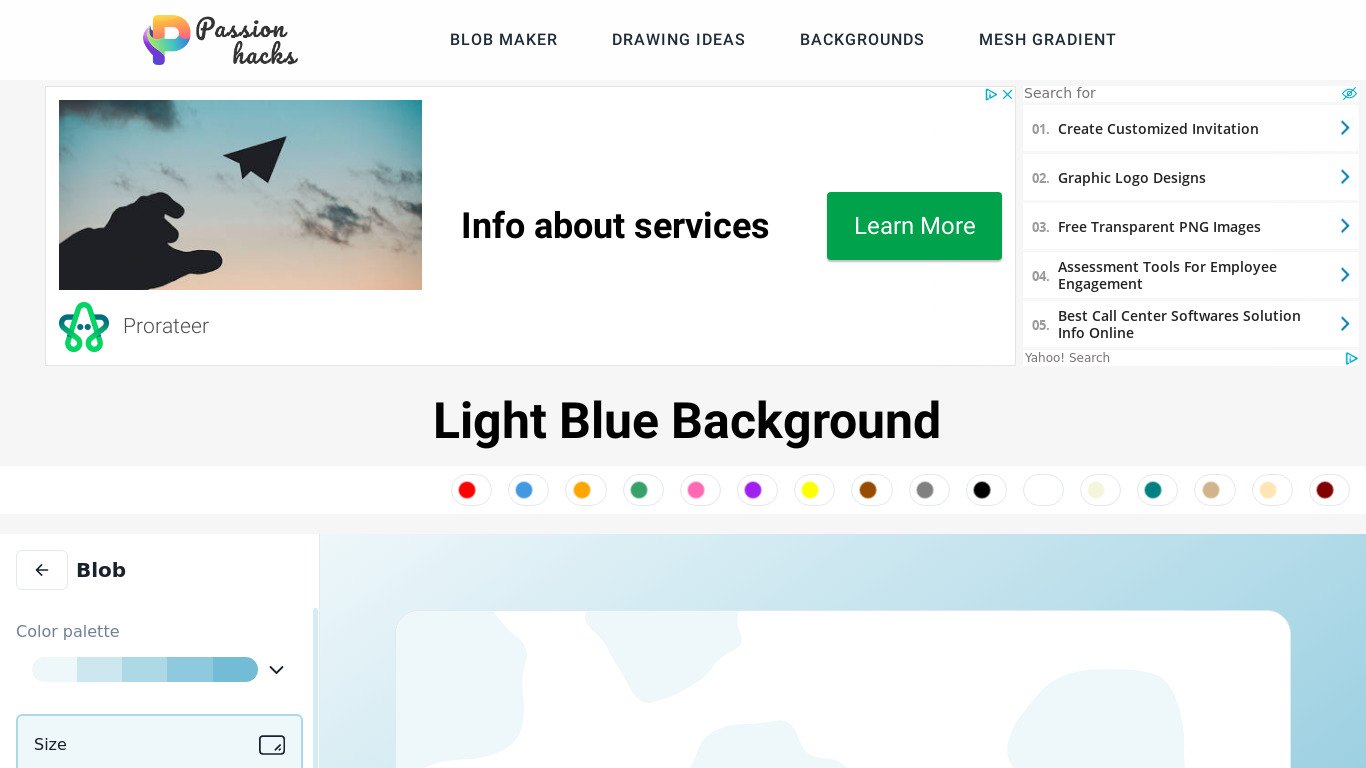 Blobs and blobs Landing page