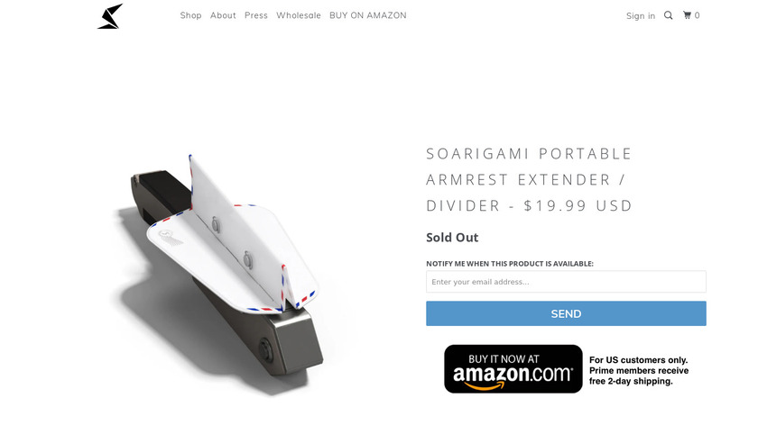 Soarigami Armrest Extender Landing Page