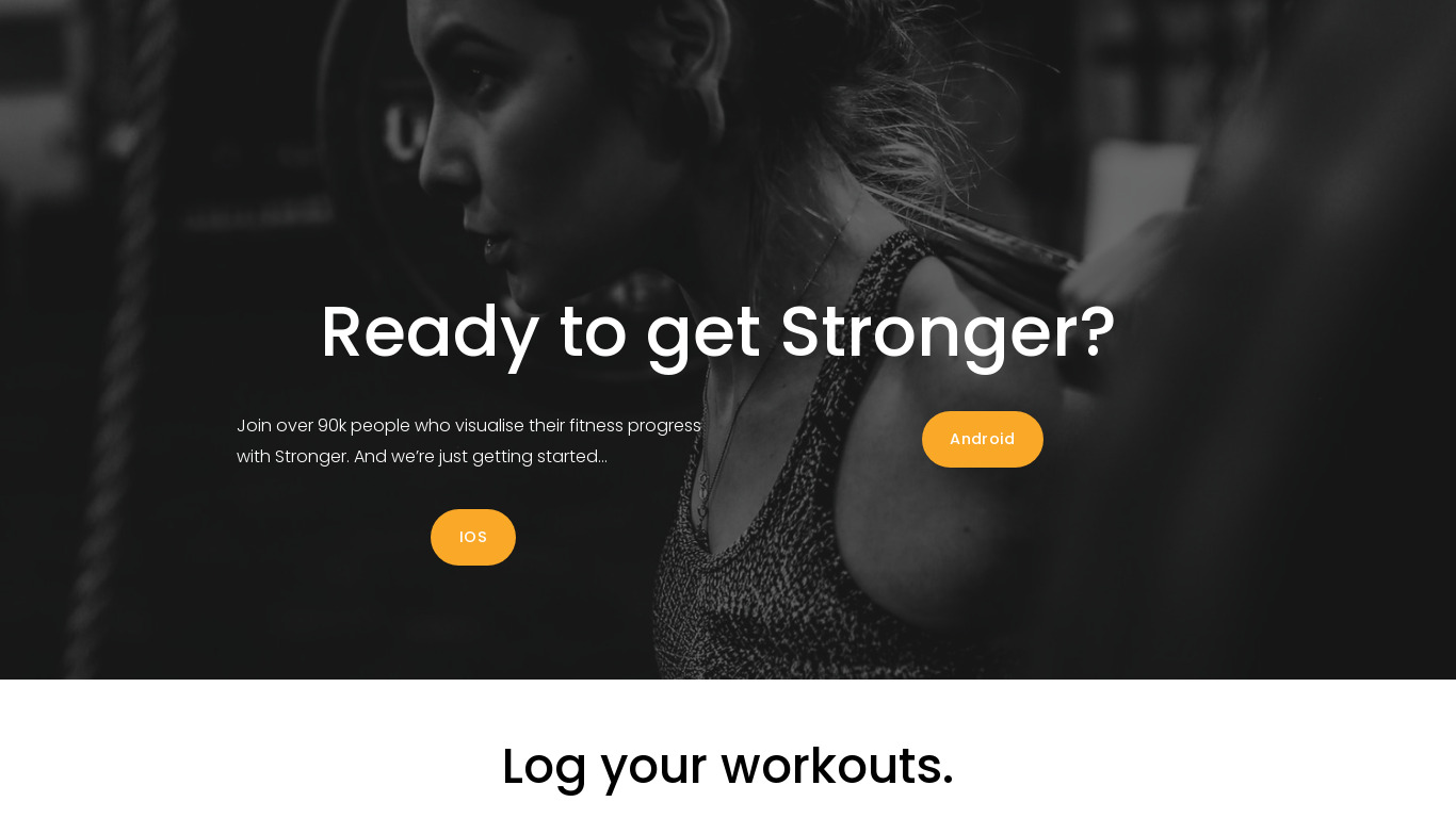 STRONGER Mobile Landing page