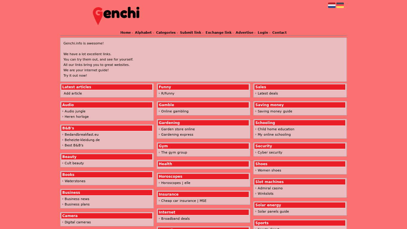Genchi.info Landing page