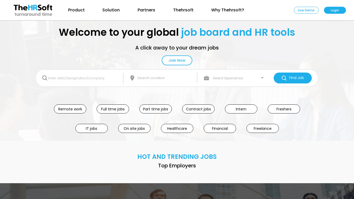 TheHRsoft Landing page