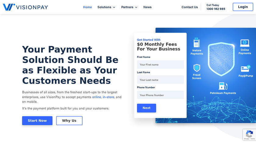 VisionPay AU Landing Page