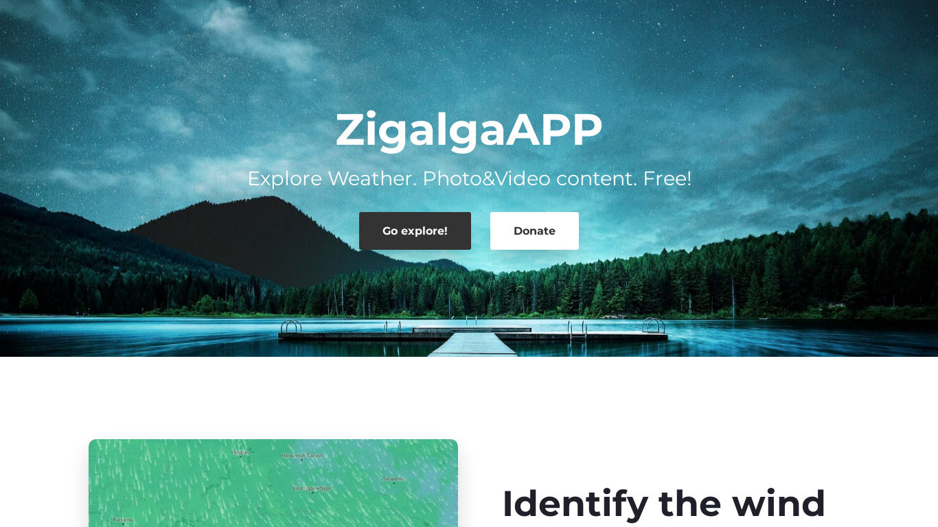 ZigalgaAPP—Explore Weather. Landing page