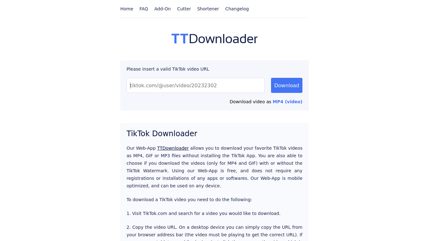TTDownloader.net Landing page