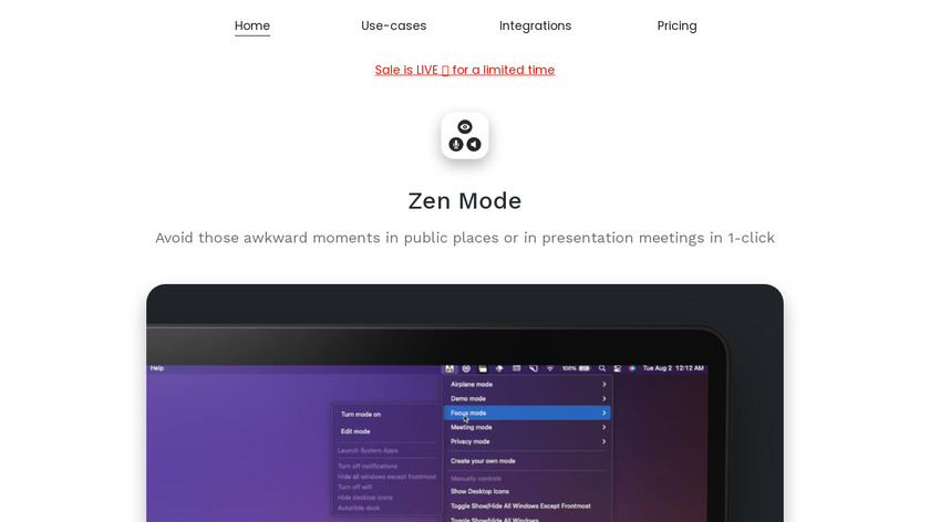 Zen Mode for macOS Landing Page