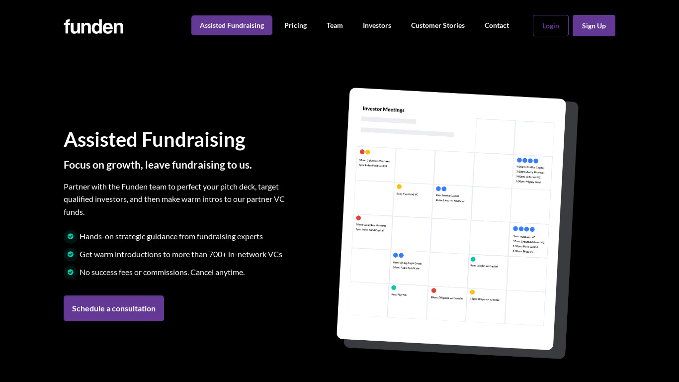 Funden™ Assisted Fundraising Landing page