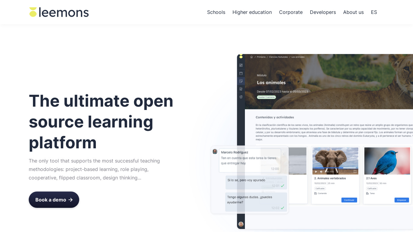 Leemons Landing page
