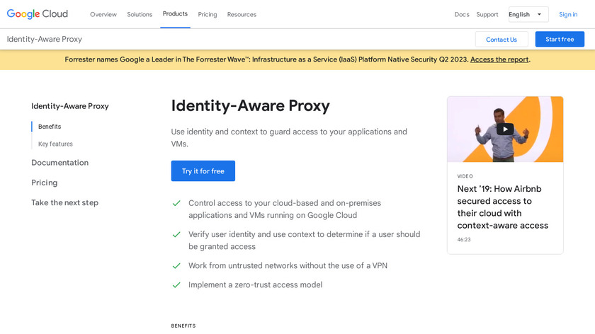 Identity-Aware Proxy Landing Page
