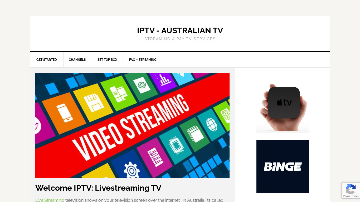 IPTV Landing page