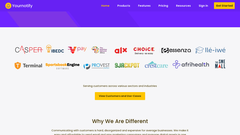 Yournotify Landing Page
