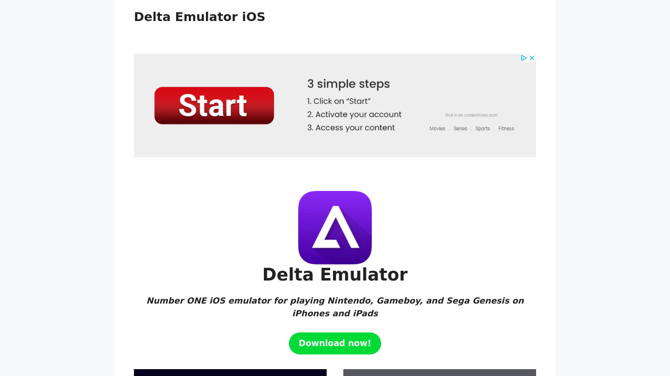 Delta Emulator Landing page