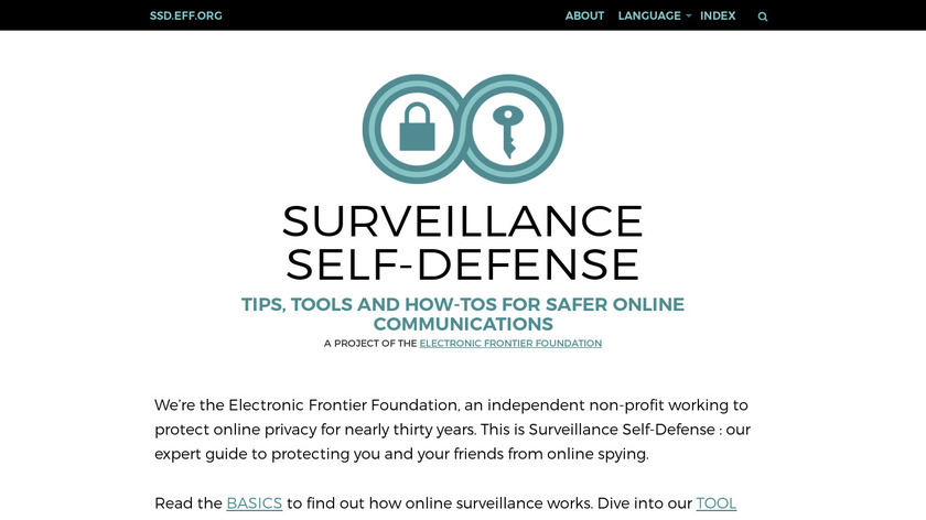 Surveillance Self-Defense Landing Page