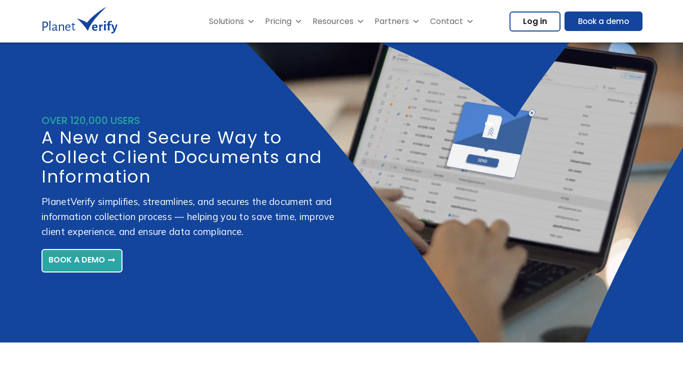 PlanetVerify Landing page