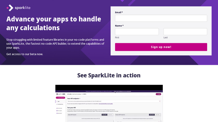 Sparklite Landing Page