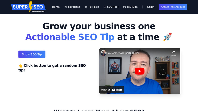 SuperSEO Tips Landing Page