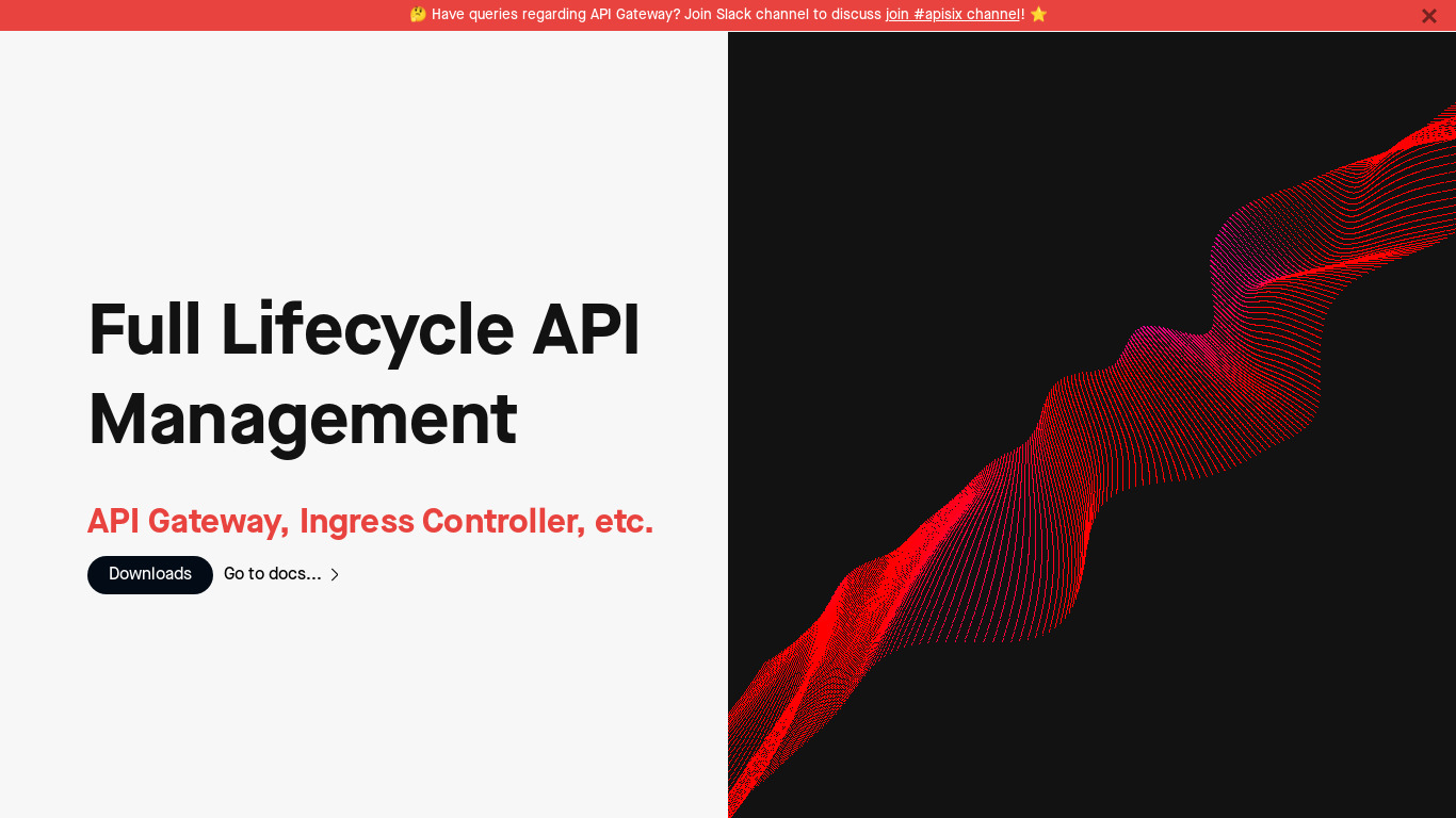 Apache APISIX Landing page