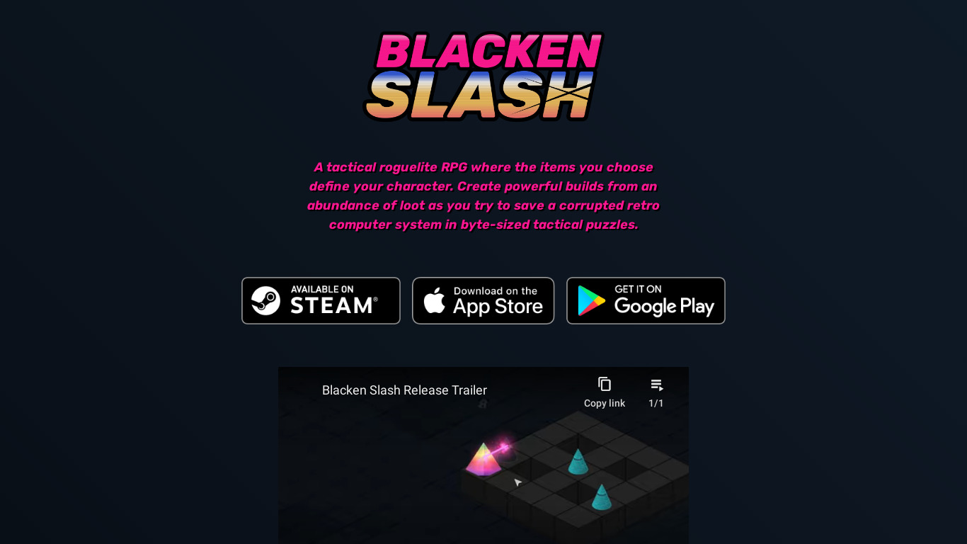 Blacken Slash Landing page