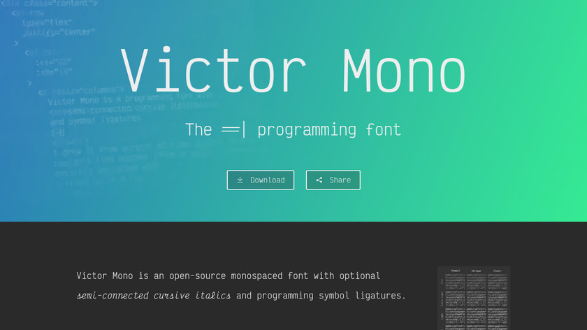 Victor Mono Landing Page