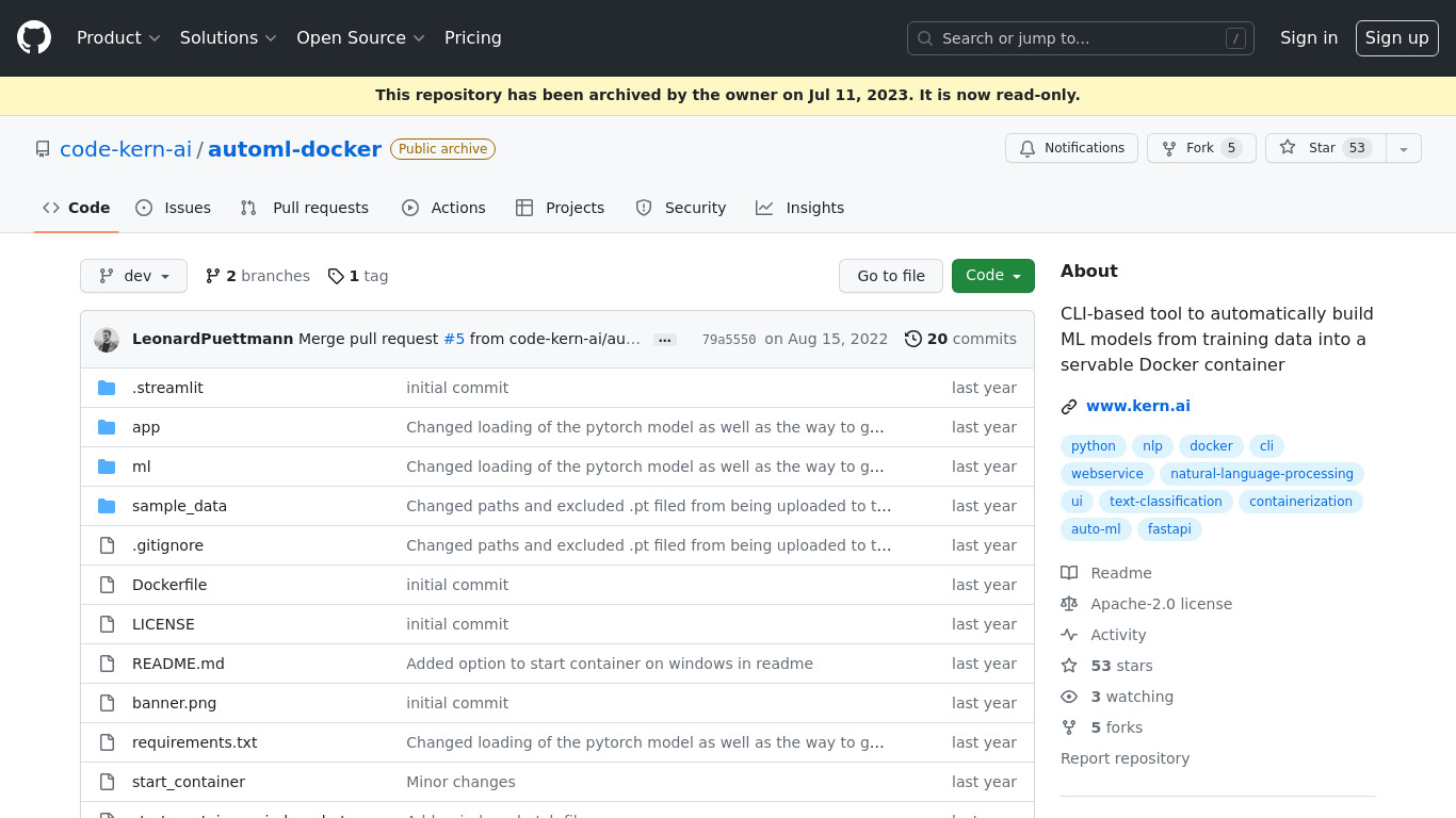 automl-docker 🐳 Landing page