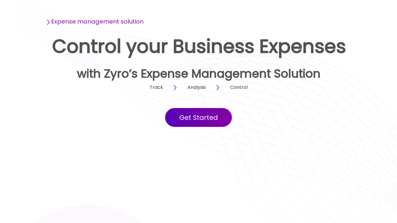 Zyro Expense Management System Landing page