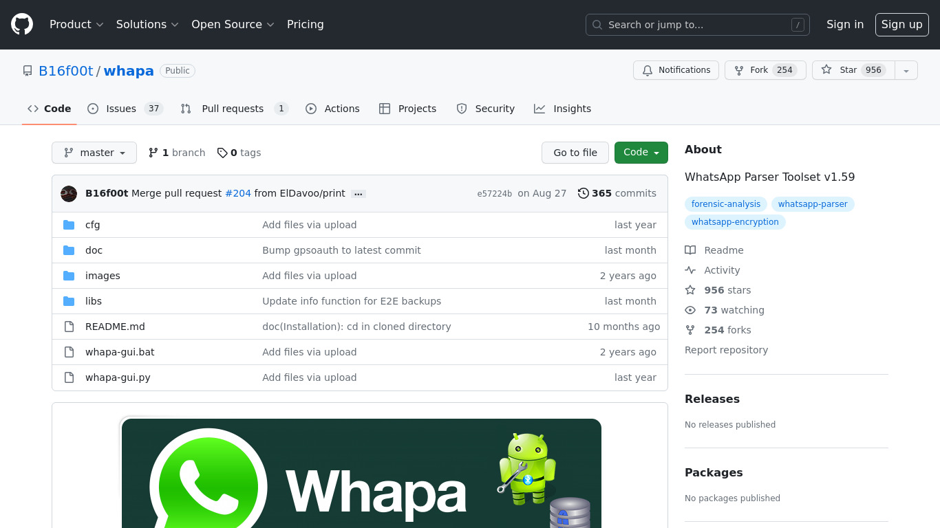 Whapa - WhatsApp Parser Landing page