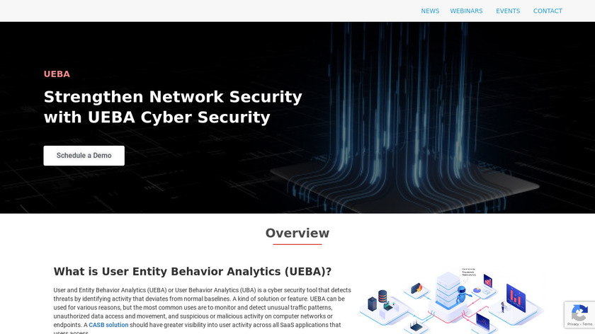 LTS Secure UEBA Landing Page