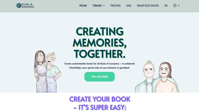 Books 4 Memories Landing Page