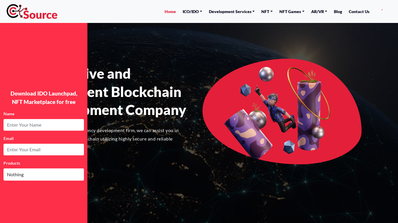 Blockchain Development Landing page