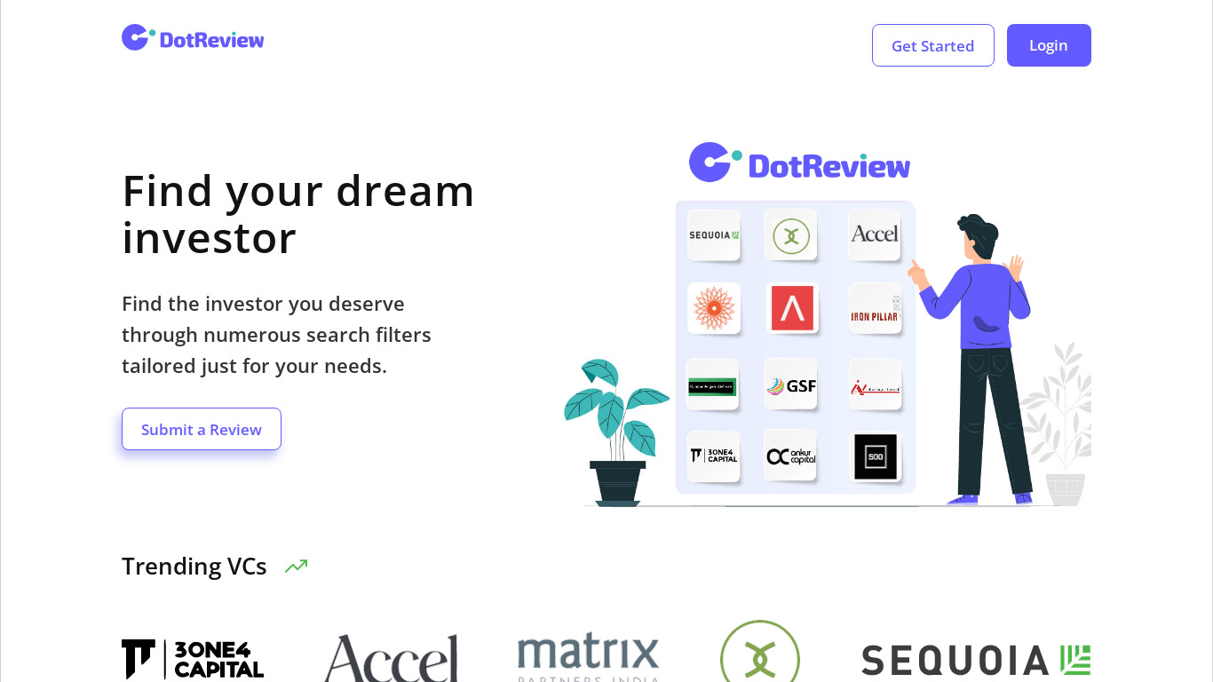 DotReview Landing page