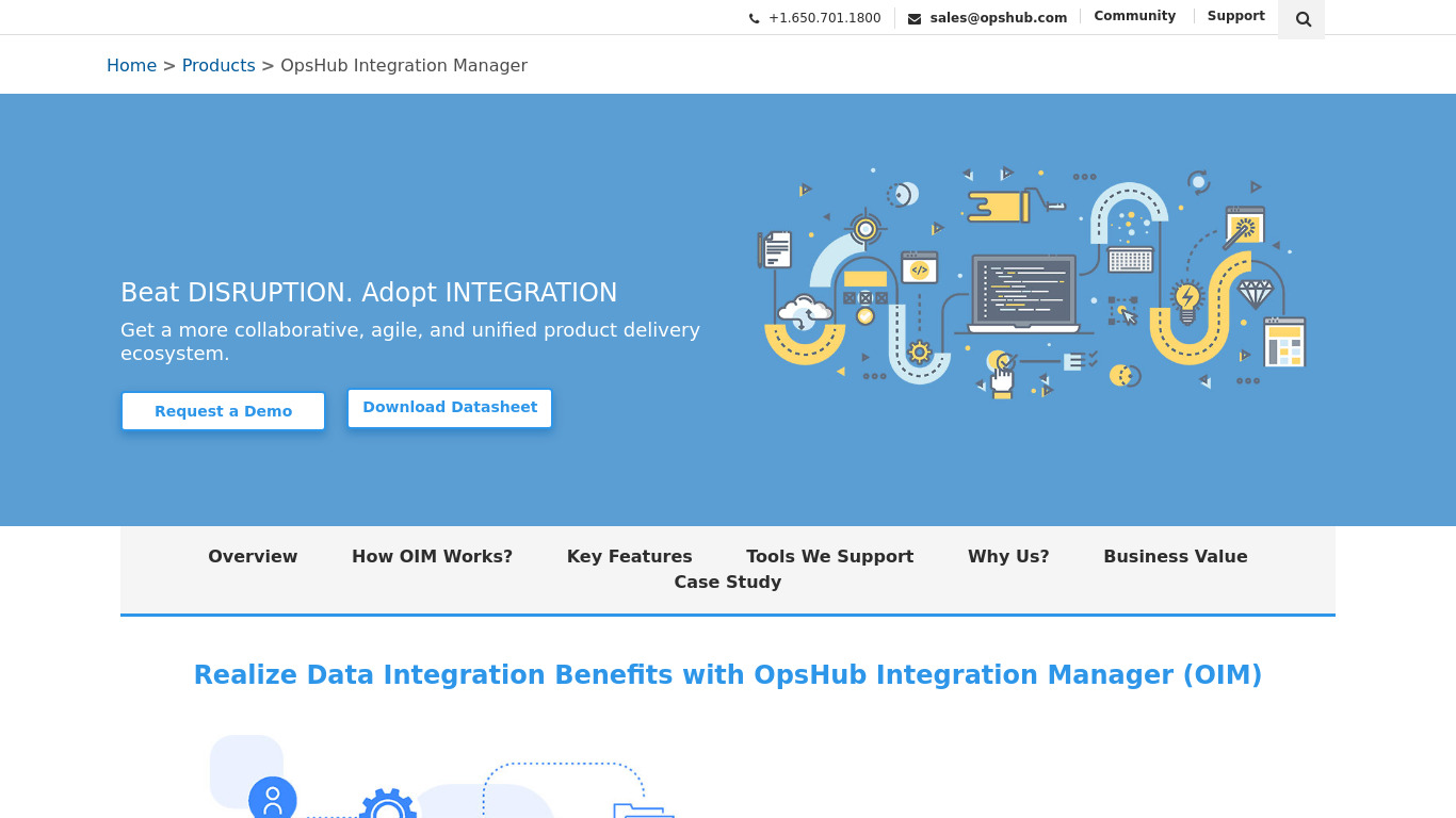 OpsHub Integration Manager OIM Landing page