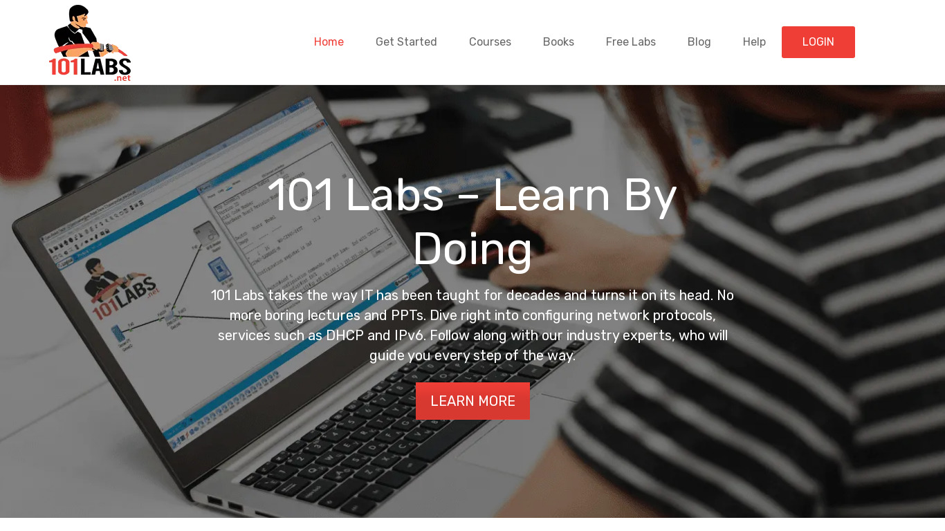 101Labs.net Landing page
