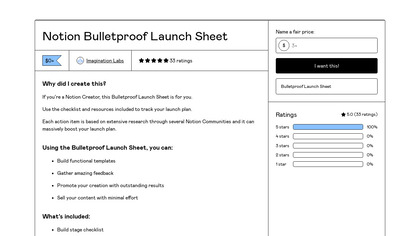 Notion Bulletproof Launch Sheet image