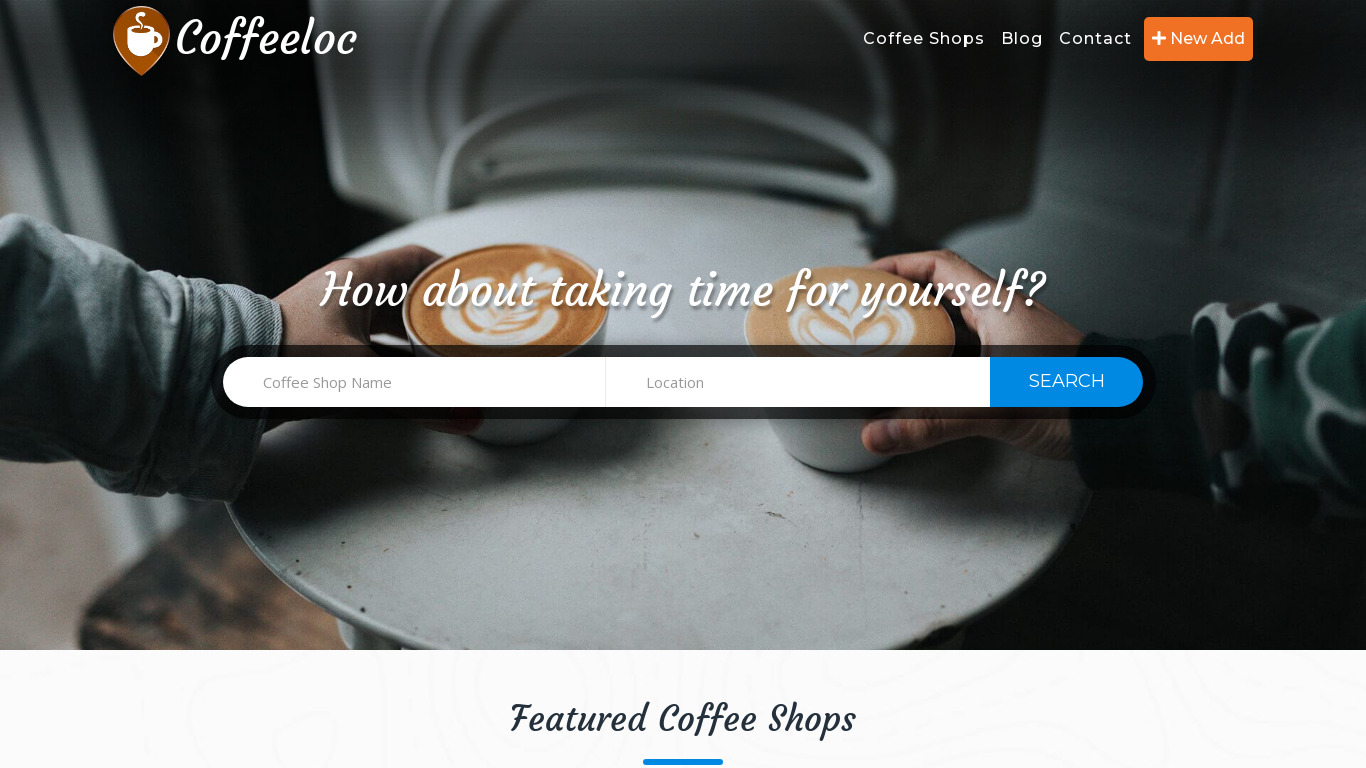 Coffeeloc Landing page