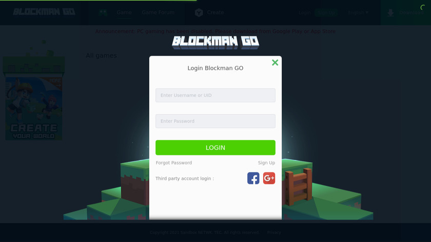 Blockman Go Blocky Mods Landing Page