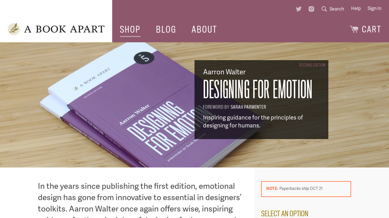 A Book Apart Landing page